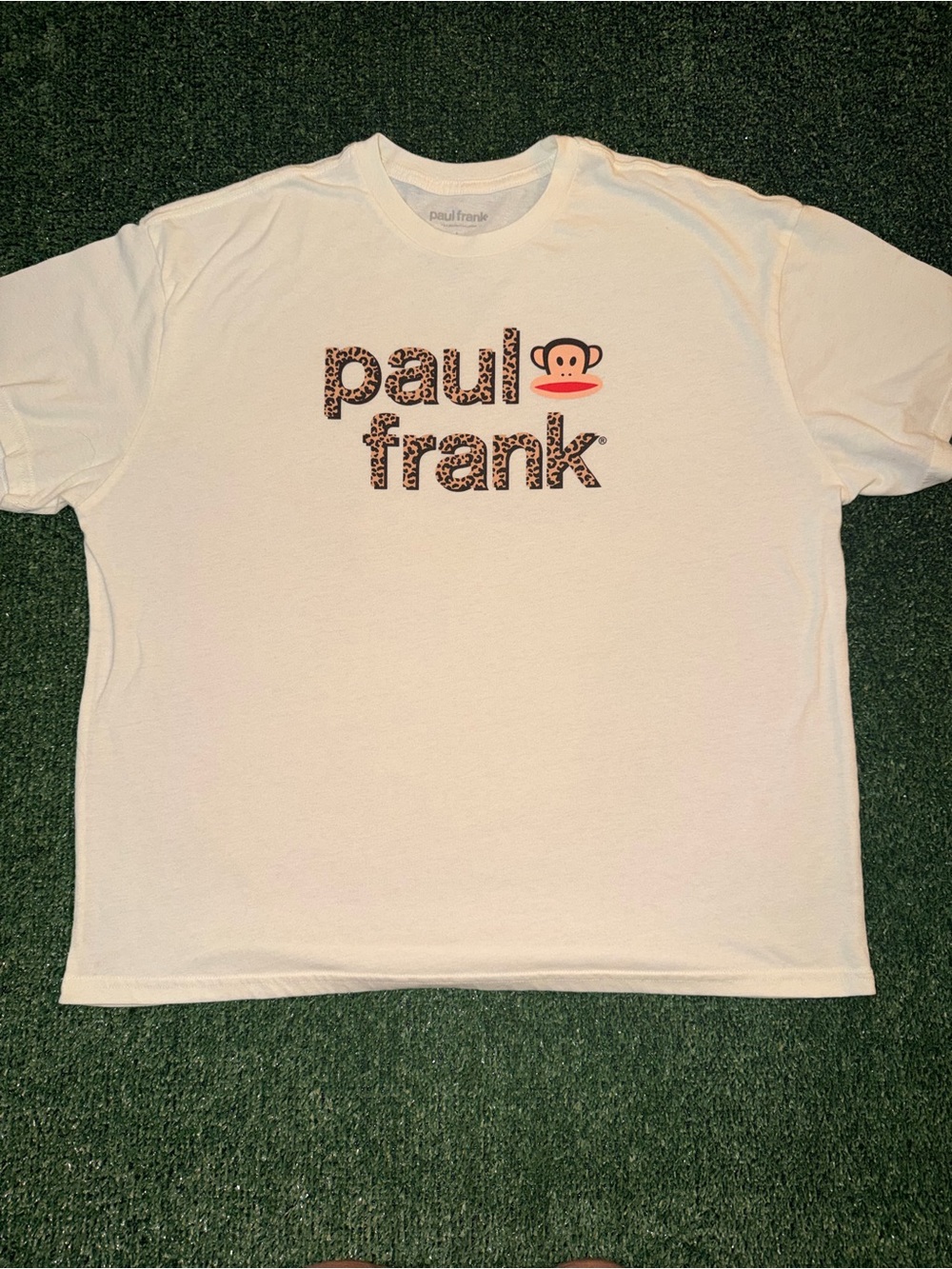 Paul Frank Cream cheetah print Logo Tee - women Sz L